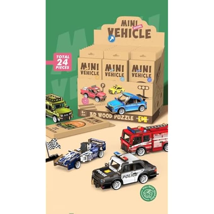 3D WOODEN BUS PUZZLE  DIY MINI VEHICLE MODEL KIT WITH PULL-BACK ACTION | 30-PIECE BUILD & PLAY TOY FOR KIDS & ADULTS | STEM LEARNING, ECO-FRIENDLY WOOD | NO TOOLS NEEDED | AGE 6+ - Image 3